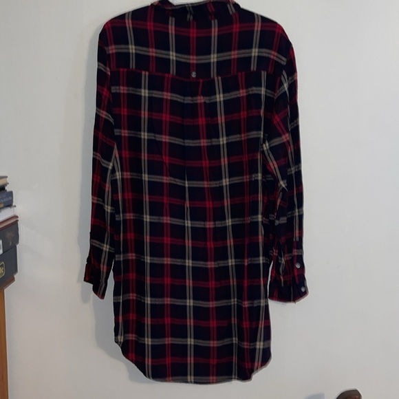 🌹JAG MAGNOLIA LONG PLAID TUNIC SHIRT - Picture 5 of 7